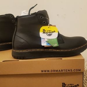 Dr. Martens AMWELL slip resistant leather lace up Boots, black